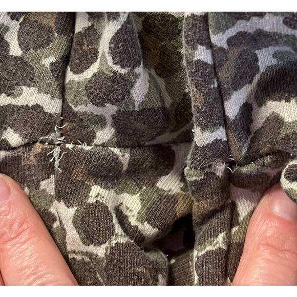 CAITE Small Leopard Camo Print Floral‎ Embroidered French Terry Cardigan Hoodie - Picture 11 of 11